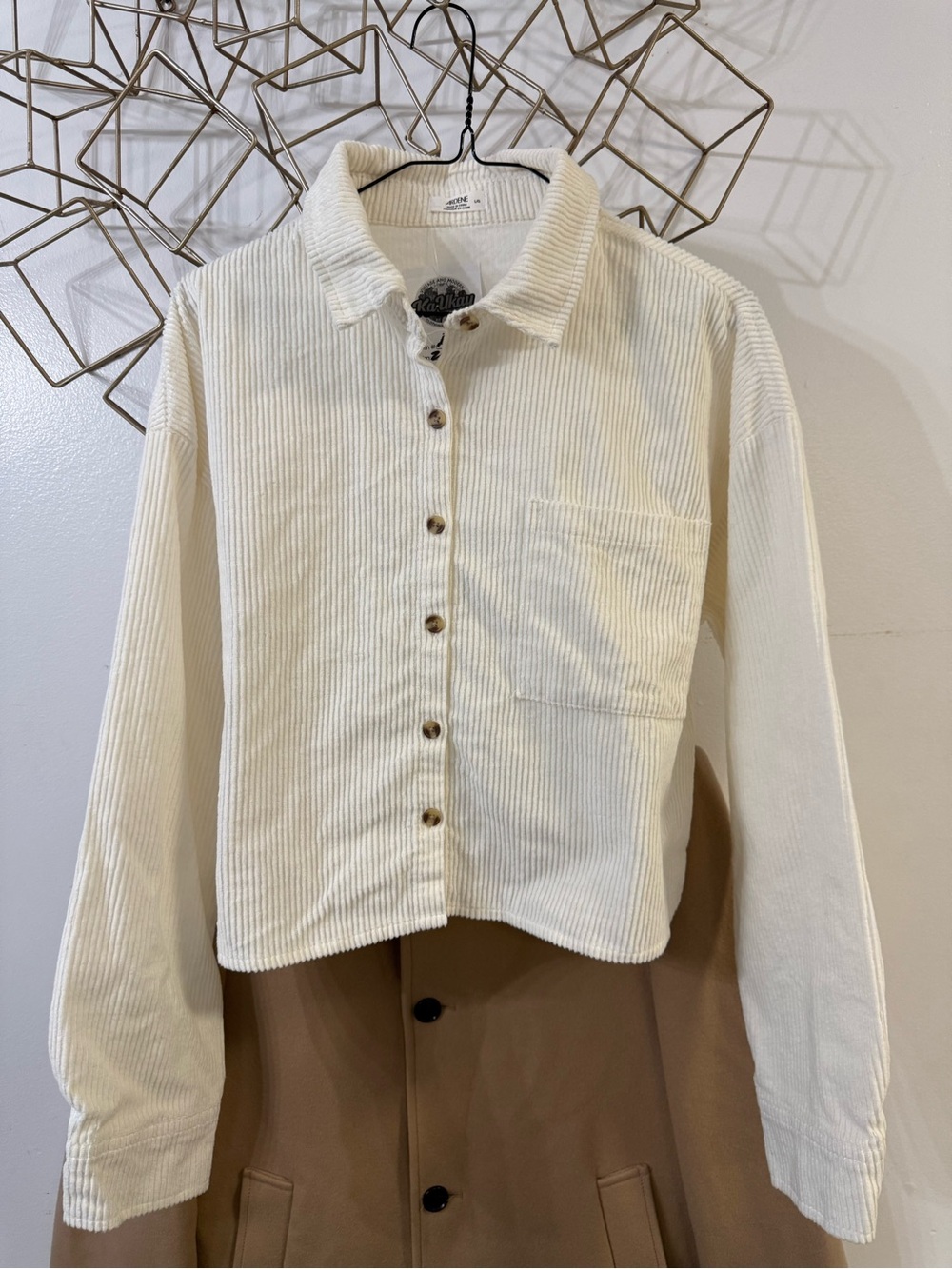 Ardene Cream Corduroy Button-Up Jacket